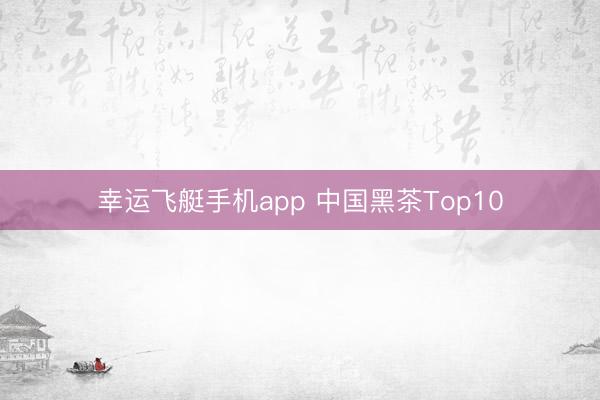 幸运飞艇手机app 中国黑茶Top10