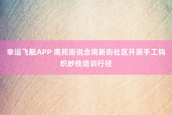 幸运飞艇APP 南苑街说念南新街社区开展手工钩织妙技培训行径