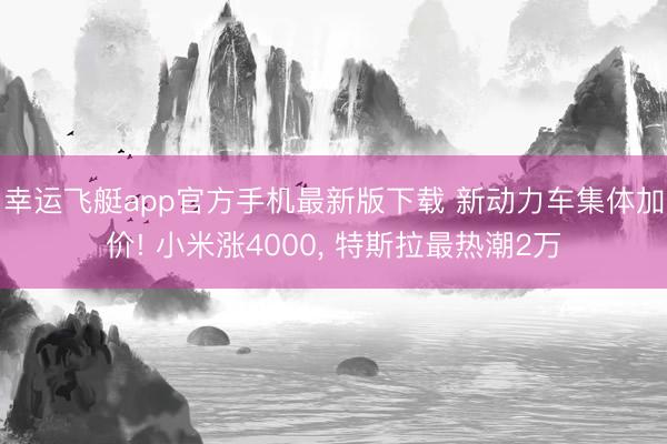 幸运飞艇app官方手机最新版下载 新动力车集体加价! 小米涨4000， 特斯拉最热潮2万